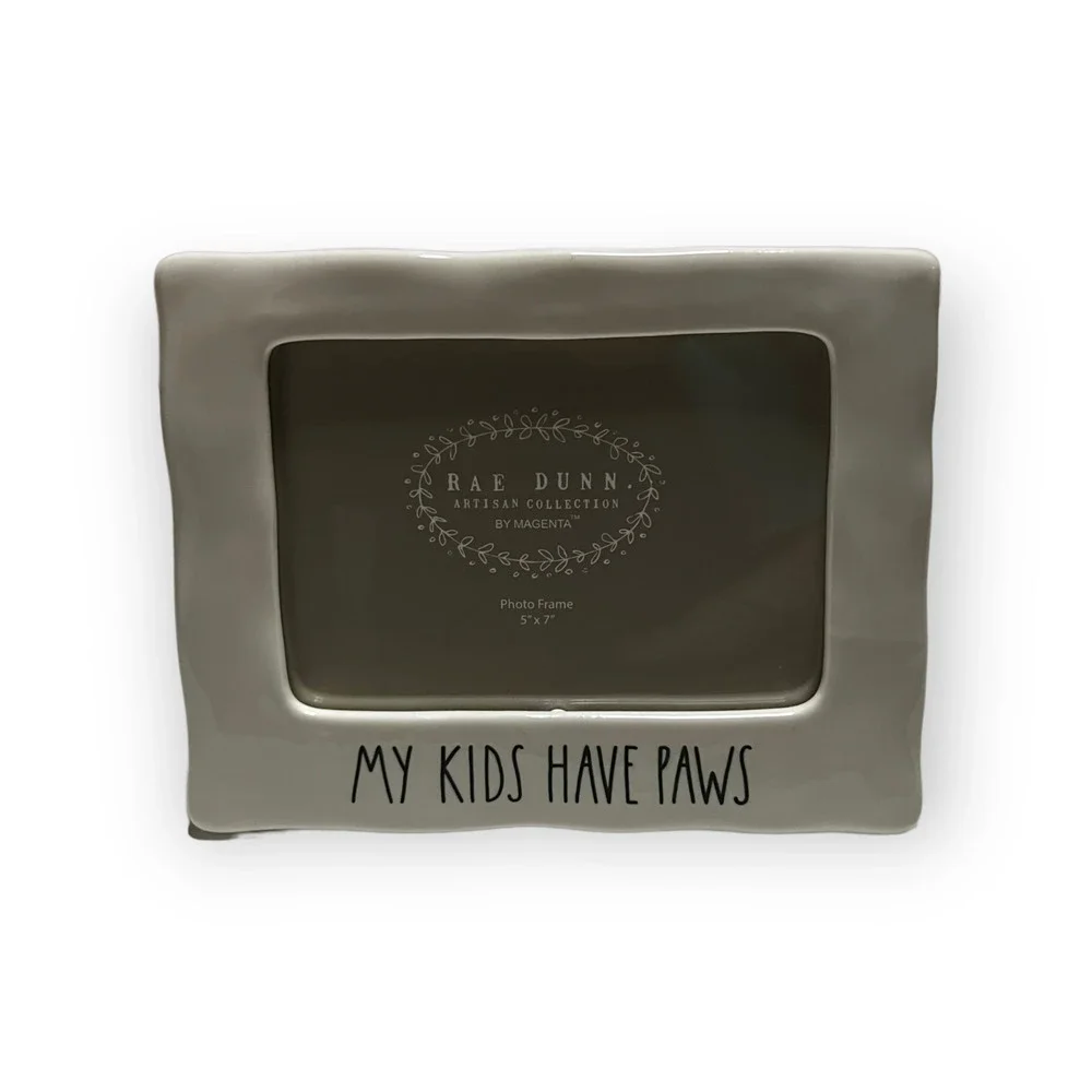 Rae Dunn Artisan Collection White & Black Ceramic My Kids Have Paws Photo Frame - Picture 11 of 11